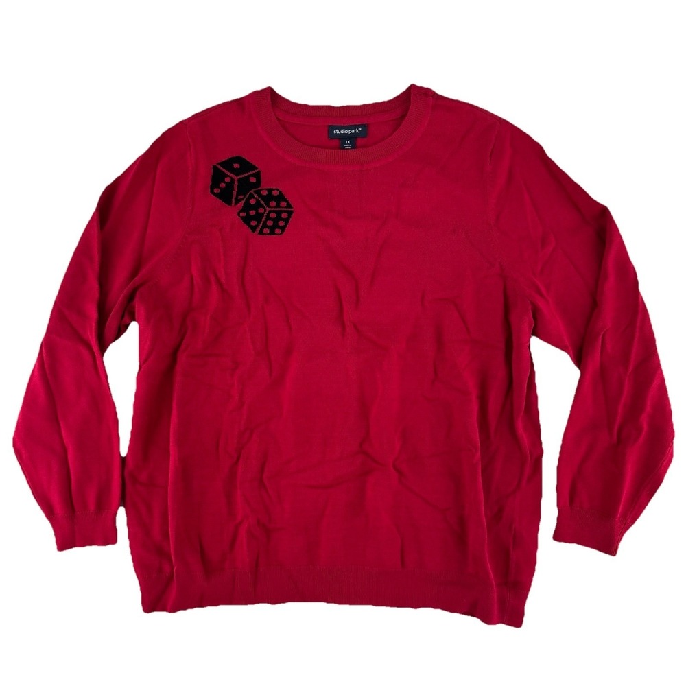 Studio Park X Alberti Popaj Icon Sweater 1X Dice Gambling Vegas Red